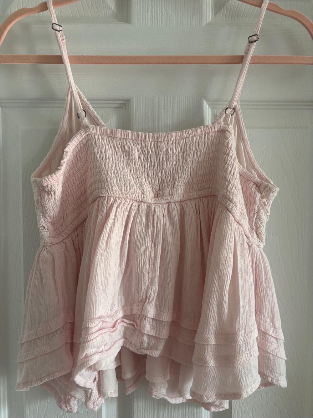 Hollister Light Pink Lace-Trim Babydoll Cami Y2K - Picture 3 of 4